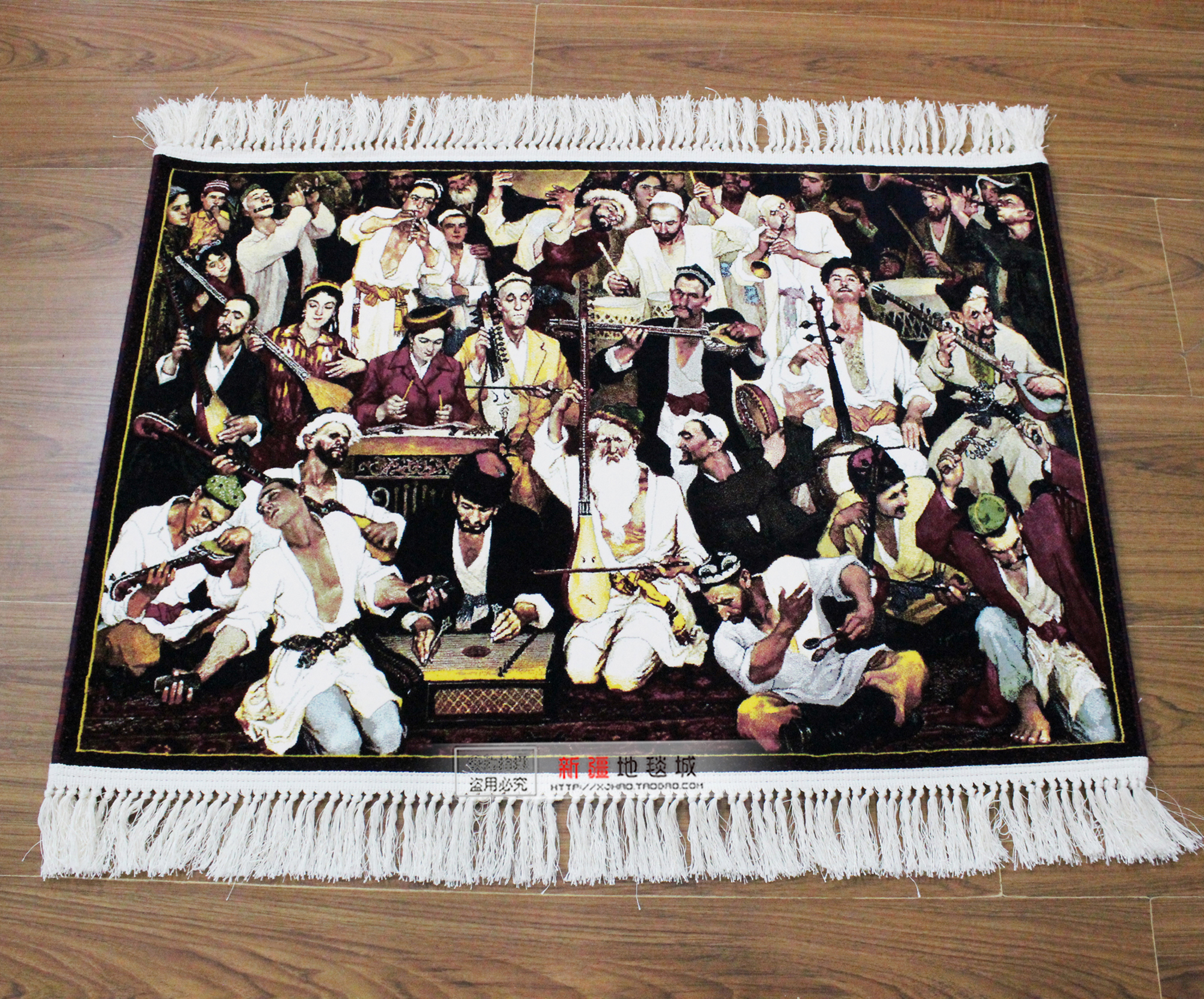 新疆民族风情人物 十二木卡姆挂毯画 客厅餐厅壁挂壁毯壁画 礼品