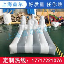 Inflatable black and white trampoline Indoor childrens inflatable jump bed Parent-child restaurant rides New inflatable trampoline