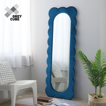 Full Body Mirror Floor Mirror Home Girl Bedroom Teenage Girl Audition Mirror Sticker Wall Dressing Goggles Nordic Light Lavish Solid Mirror