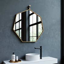 Bathroom Mirror Modern Minima Polygon Bathroom Hung Wall Mirror Creative Design Folk toilet Cosmetic Mirror