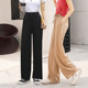 Ice silk wide-leg pants women 2020 new spring and summer knitting casual high waist versatile drape straight drag long pants Ice silk wide-leg pants women 2020 new spring and summer knitting casual high waist versatile drape straight drag long pants