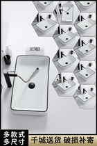 Nordic Black Side Terrace Basin Wash Face Single Basin Square Round Home Balcony Toilet Minimalist Creativity Trumpet KTV