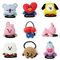 South Korean BT21 groveling plush paparazzi hair rope cute zapped hair fresh elastic leather gluten hair ring head decoration