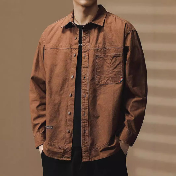 High-end heavy sand washing bead canvas work shirt for men in autumn new casual texture loose long-sleeved shirt jacket
High-end heavy sand washing bead canvas work shirt for men in autumn new casual texture loose long-sleeved shirt jacket