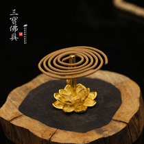 Buddhist supplies alloy incense holder multifunctional lotus incense clip holder pan incense holder wire incense burner sandalwood rack incense