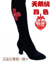 Special deal with stock Betty dance shoes T17 velvet boots square dance spring and autumn shoes black soft sole