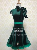 South Korea velvet autumn and winter international popular long Latin dance female children's standard competition clothing examination card exchange examination contestant skirt
