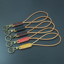 Imported first layer cowhide rope leather cowhide knot=full cowhide handmade wrist key ring