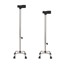 National crazy grab The elderly retractable multi-function non-slip four-legged crutches Four-angle crutches Walking aids Walking aids