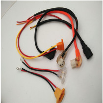 Electric vehicle battery cable elbow wire three-hole seat charging hole plug charger output into high temperature battery cable