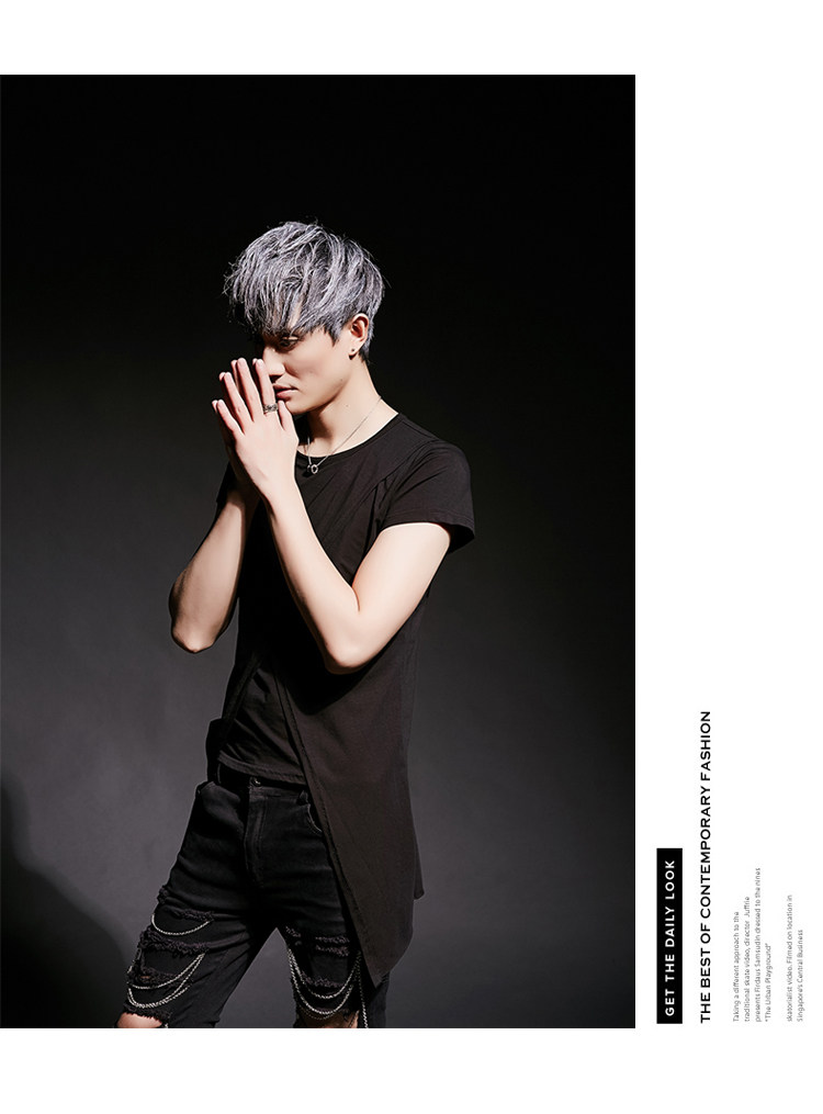 批发潮男夏款非主流演出服个性短袖t恤夜场朋克发型师潮 t319 p55