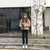 Black small straight jeans women seven points 2021 Autumn New thin tall short 150cm