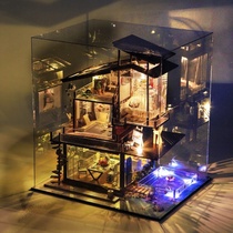 Clearance processing hut handmade assembly model villa house creative birthday gift wooden toy