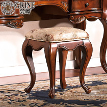 American solid wood dressing stool European style retro solid wood small stool changing shoes stool G