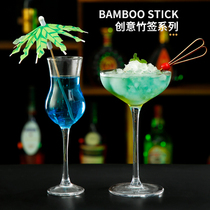 Disposable Fruit Sign Mini Ice Candy Gourd String Sign Scissors Bamboo Sign Art Fruit Cocktail Burger Decoration Sign