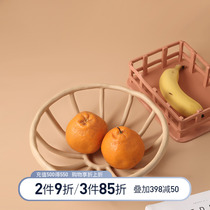 Light luxury Morandi hollow fruit plate household living room tea several personality creative in tray fruit disk decoration