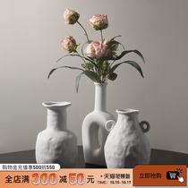 Net red ins Wind ceramic small vase creative home side cabinet decoration bedroom art dried flower decoration ornaments