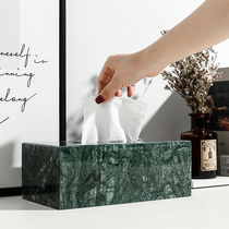 Nordic ins marble tissue box Living room coffee table Dining table multi-functional creative simple paper box storage ornaments