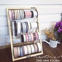 Solid wood ribbon rack Florist supplies Ribbon storage rack Ribbon reel rack Household DIY manual storage rack