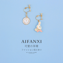 Childrens ear clip cute Japanese fairy forest super fairy girl summer sweet no pierced ears female pain clip earrings