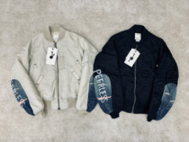Spot VISVIM 19AW THORSON JKT COLLAGE denim water drop sleeve MA1 flying jacket