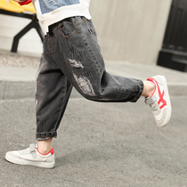 Boy pants spring and autumn loose Childrens Big pp pants 2021 New Korean version 6 middle child Haren pants 12-15 years old