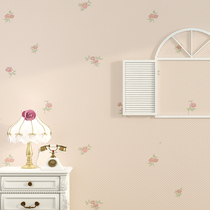 European style pastoral wallpaper living room TV background wall warm non-woven wallpaper bedroom high-grade pearlescent shading small flower