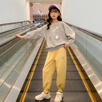 Zhongdadong autumn casual set girls autumn two-piece foreign style 2021 New Tide set childrens clothing autumn women