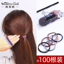 Fine Subsection Black Rubber Band Hair Rope Hair Ring Korea Nets Red Ins minimalist High slingshots Hair Little Leather Covered Head Rope Woman