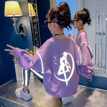 Girls autumn Net red suit 2021 New Korean version of foreign style fashionable childrens sports leisure clothes two-piece tide