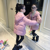 Girls cotton padded jacket 2021 New Korean childrens foreign style cotton padded jacket long winter down cotton tide