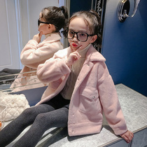 Girls autumn and winter thick clothes 2021 New Korean children warm grain velvet jacket winter coat children tide