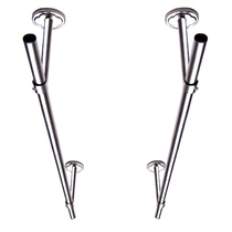 Balcony clothes bar fixed stainless steel drying rack single pole indoor household clothes bracket hanging seat top outer side wall