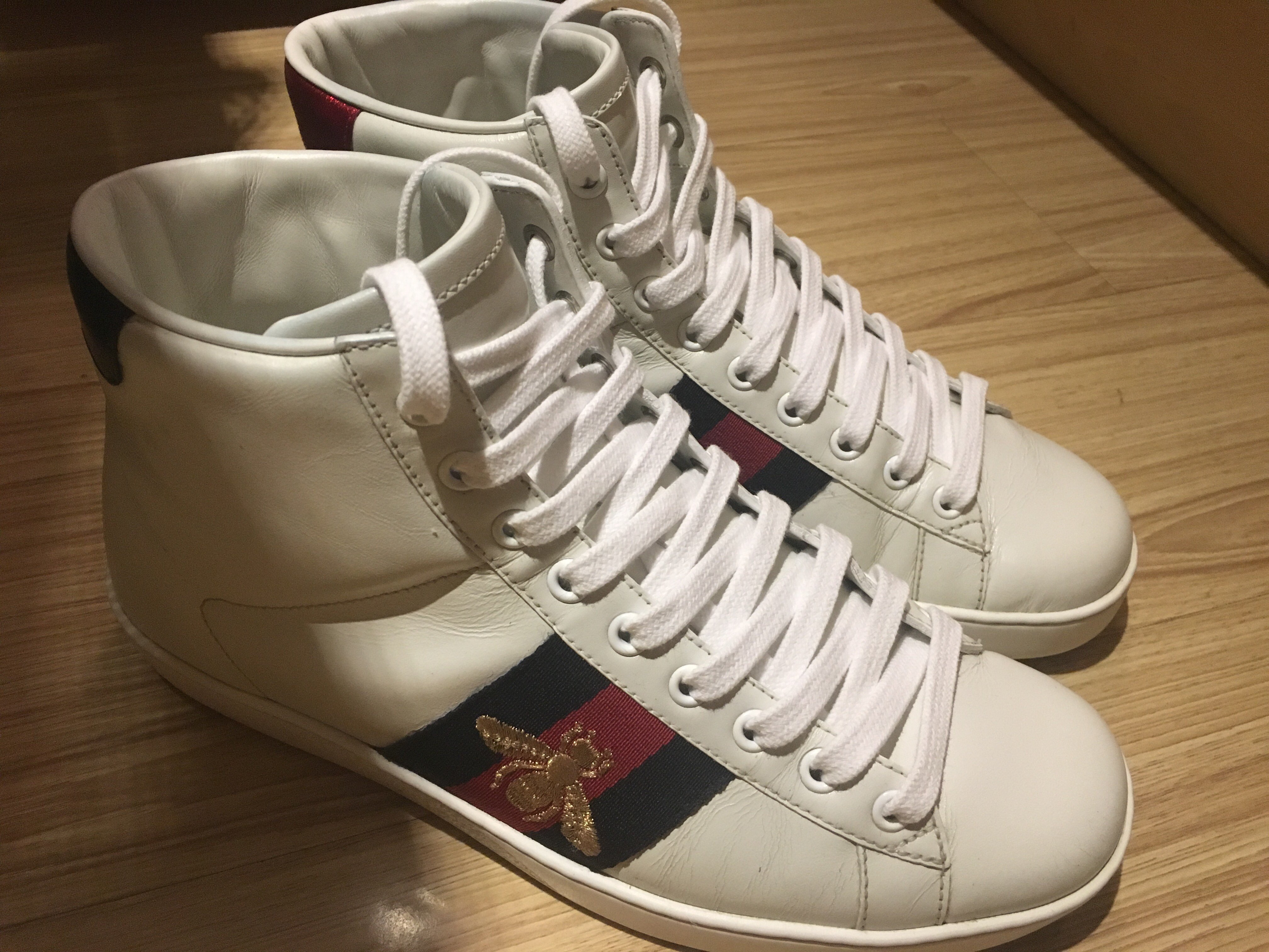 gucci小白鞋适用白色鞋带 正品小蜜蜂男女板鞋纯棉鞋带120cm140cm