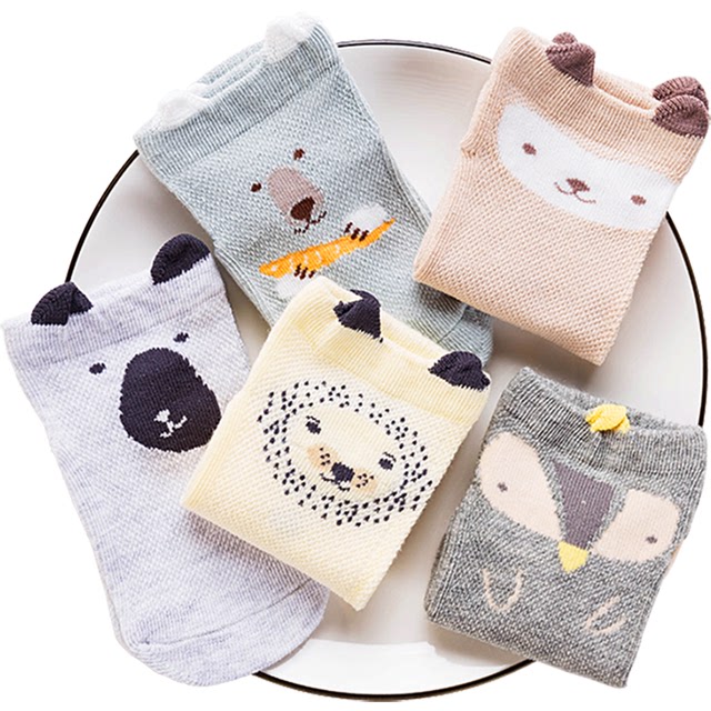 ຖົງຕີນເດັກນ້ອຍເກີດໃຫມ່ summer ບາງໆ pure cotton mesh socks 0-1-3 years old 6-12 months baby socks