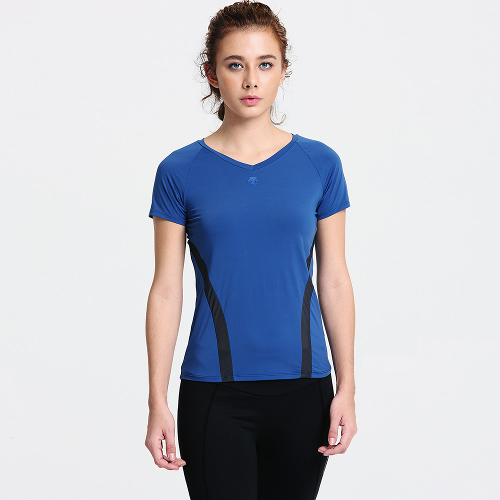 descente迪桑特 slim fit修身版型 女子针织短袖t恤 d7222yts88