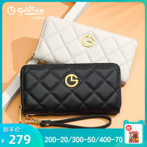 Jinlila long wallet women 2021 trendy simple fashion cowhide handbag women Diamond Card pocketbook pocketbook pocketbook wallet