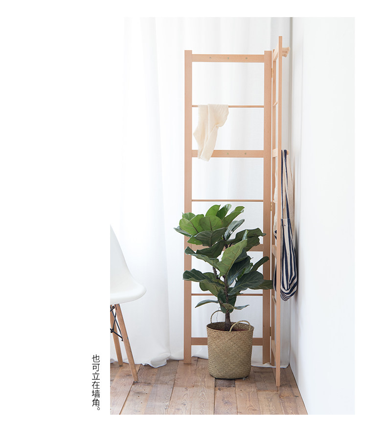 圆形实木转角衣帽架木质屏风落地挂衣架挂包架客厅玄关置物多功能