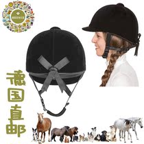 German direct mail adult children classical velvet equestrian helmet riding soft lining non-slip fixed safety