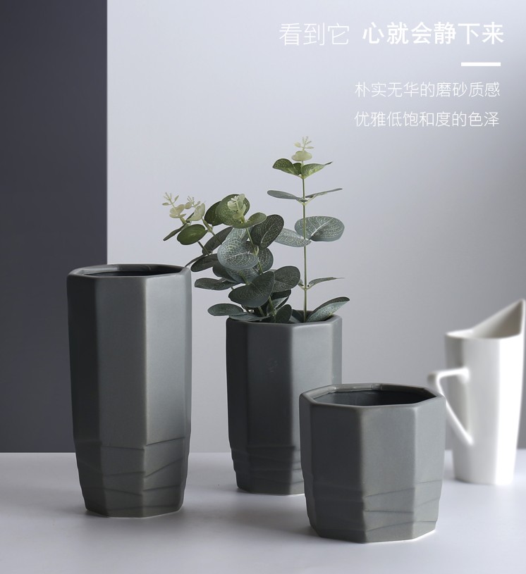 Contracted ceramic plant the flower, flower implement frosted inferior smooth vase flowerpot modern European lucky bamboo water raise flower arrangement