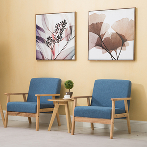 新款简易沙发田园布艺双人单人沙发椅小户型客厅实木简约日式沙发