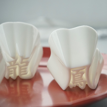 The grass thousand-character cup design Dragon and Phoenix Chengxiang gift Chinese character couple tea cup creative individual owner tea cup