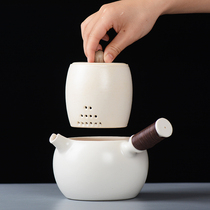 Jingdezhen Fan Shan Tang Soda glazed pottery pot White clay open side handle pot Electric ceramic stove Ceramic cooking teapot dry Chung