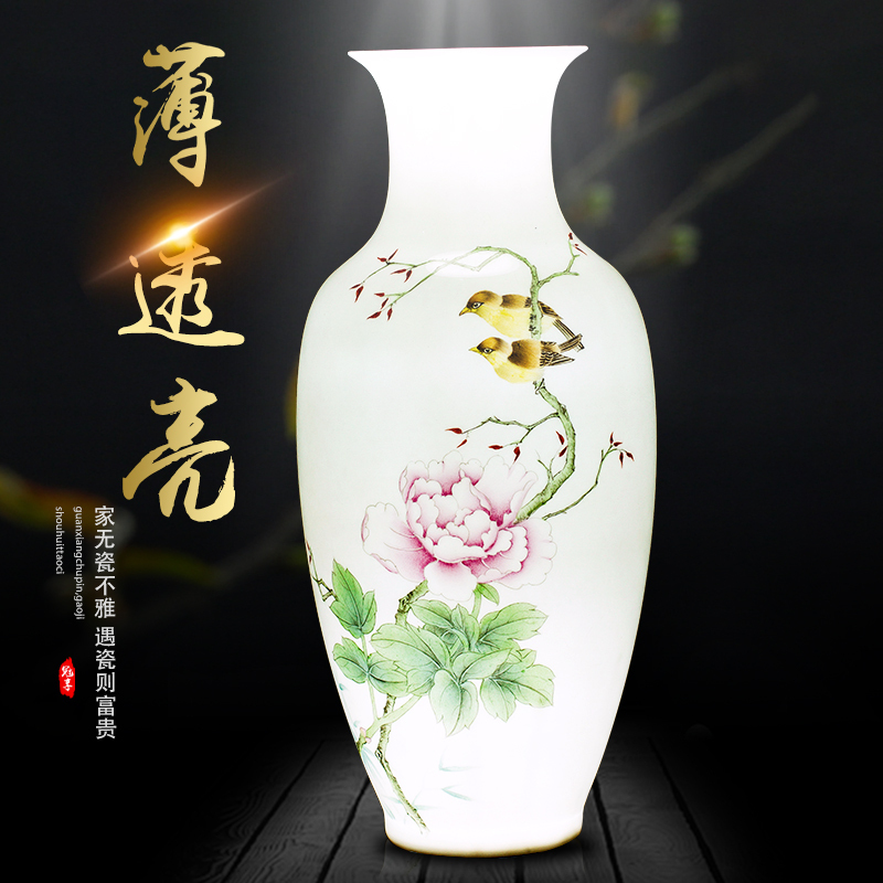 Jingdezhen ceramics hand - made vase of new Chinese style household flower arranging porch decoration art crafts home furnishing articles