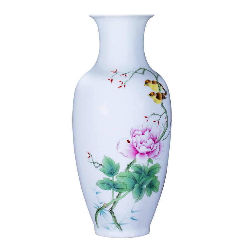 Jingdezhen ceramics hand - made vase of new Chinese style household flower arranging porch decoration art crafts home furnishing articles