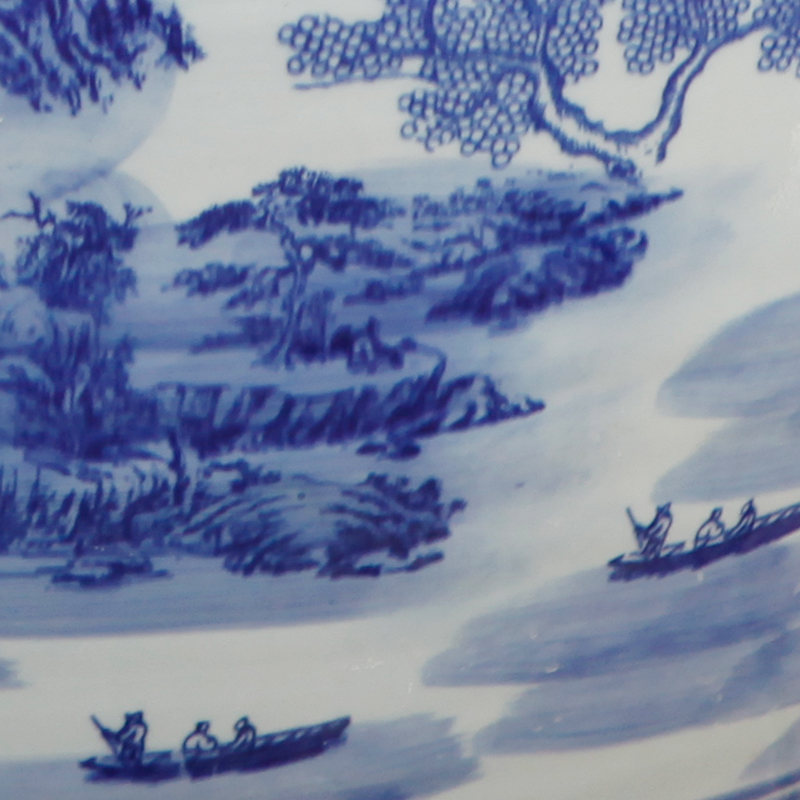 Jingdezhen ceramics aquarium blue and white porcelain jar landscapes water lily cylinder home furnishing articles carried in water