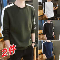 men's long sleeve t-shirt 2022 new spring summer loose trendy brand ins trendy cool contrast color sweatshirt autumn top