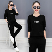 361 sportswear suit womens spring and autumn Jordano sweater Autumn and winter pure cotton casual velvet thick two-piece set