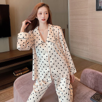 SOCIALITE Xiaoxiang Feng~Naked sleep VIRRI CIAGA Silk polka dot pajamas WOMENS skin-friendly temperament thin suit