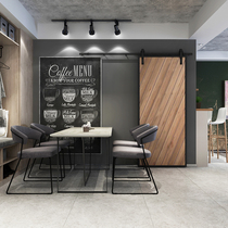 American solid wood barn door industrial wind moving door simple kitchen bathroom partition door bedroom crane rail sliding door